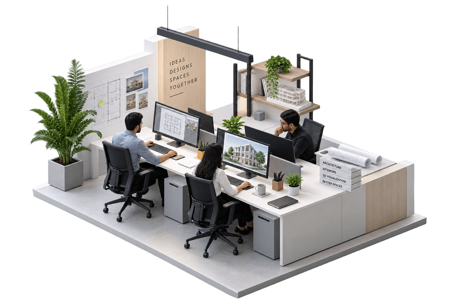 3 People Wallarc design team for small workload
