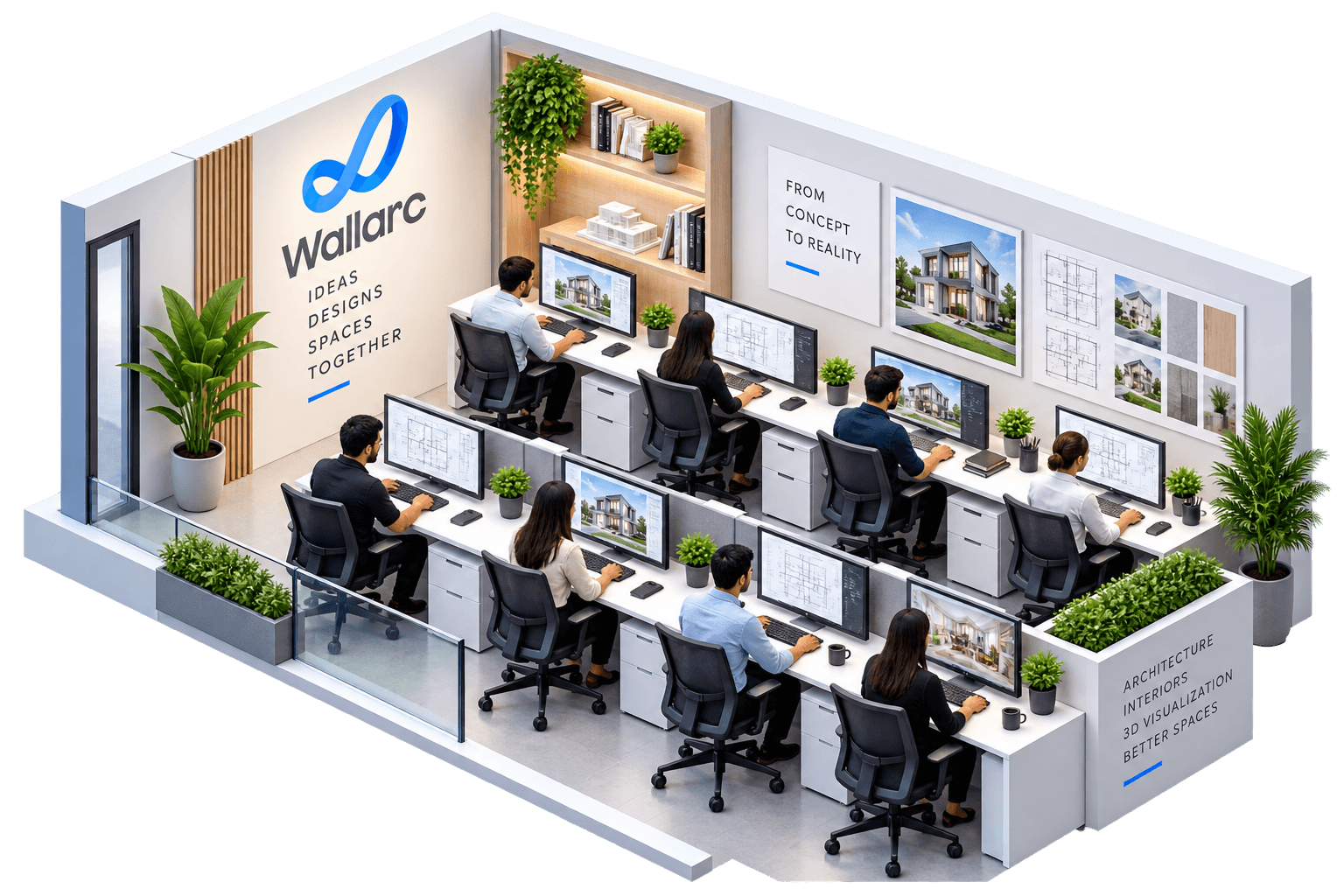 8 People Wallarc design team for busy months