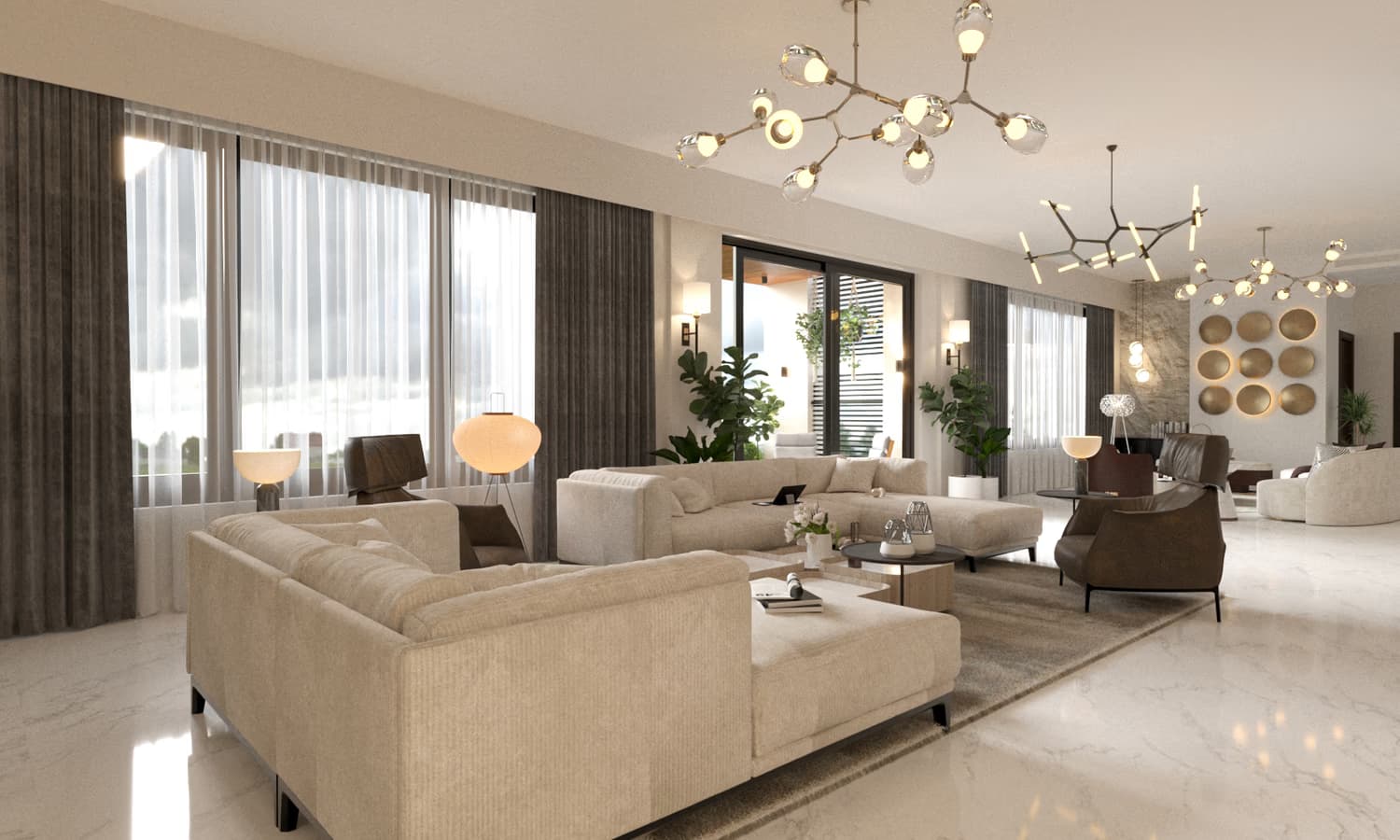 Warm Living Space — Interior Design